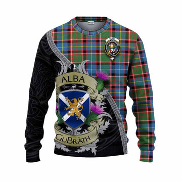Glass Tartan Family Crest Knitted Sweater Lion Rampant Royal Thistle Shield Celtic Inspired Unisex - Tartan Vibes Clothing