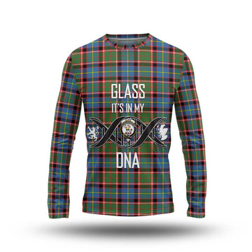Glass Tartan Long Sleeve T-Shirt with Family Crest DNA In Me Style Unisex - Tartan Vibes Clothing