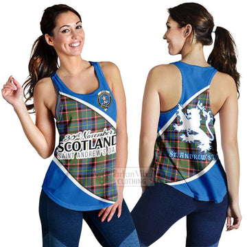 Glass Family Crest Tartan Women's Racerback Tanks Celebrate Saint Andrew's Day in Style 4XL - Tartan Vibes Clothing