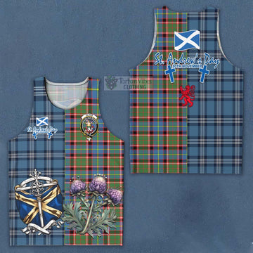Glass Tartan Men's Tank Top Happy St. Andrew's Day Half Tartan Style Men - Tartan Vibes Clothing
