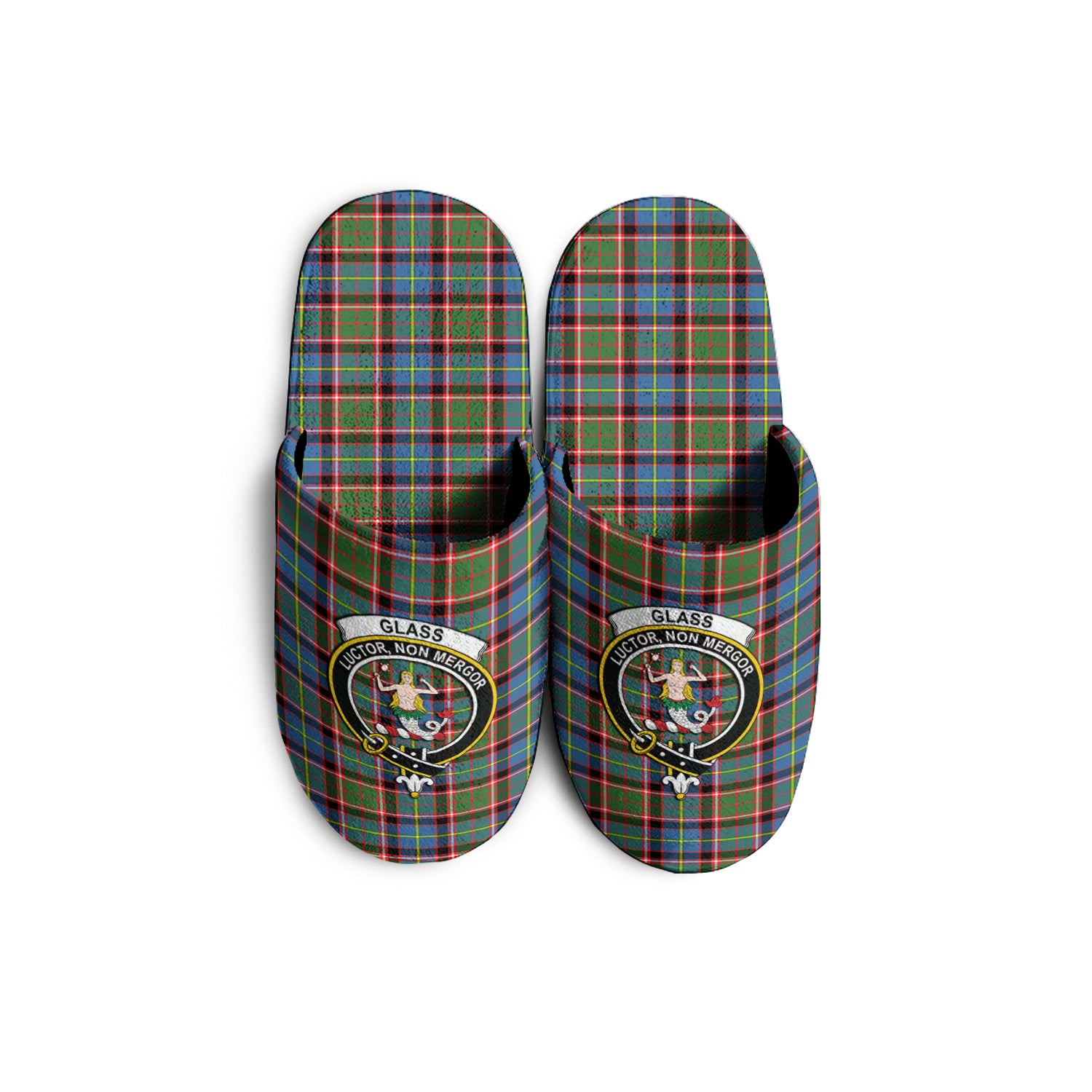 Glass Tartan Home Slippers with Family Crest - Tartanvibesclothing
