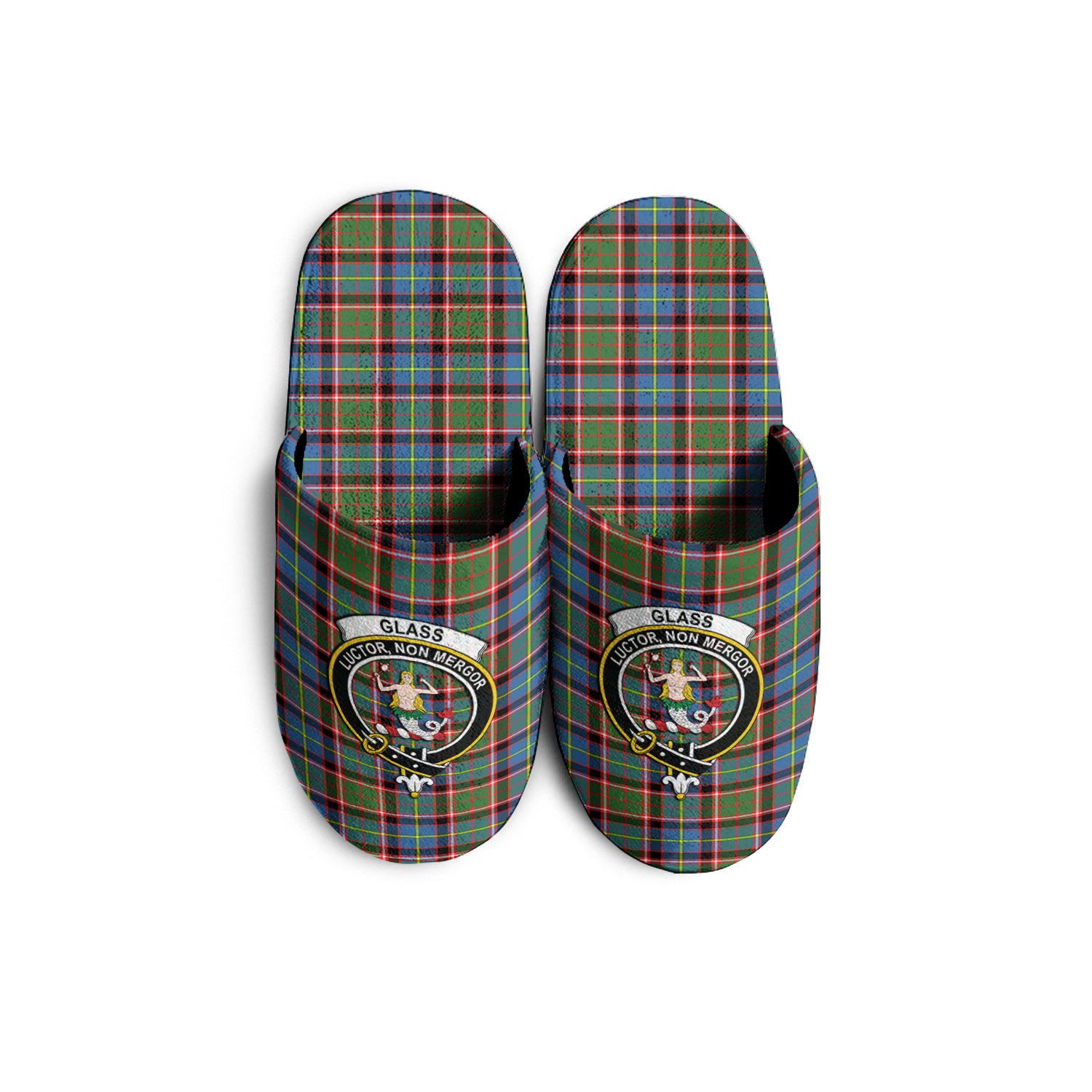 Glass Tartan Home Slippers with Family Crest KIDS - Tartan Vibes Clothing
