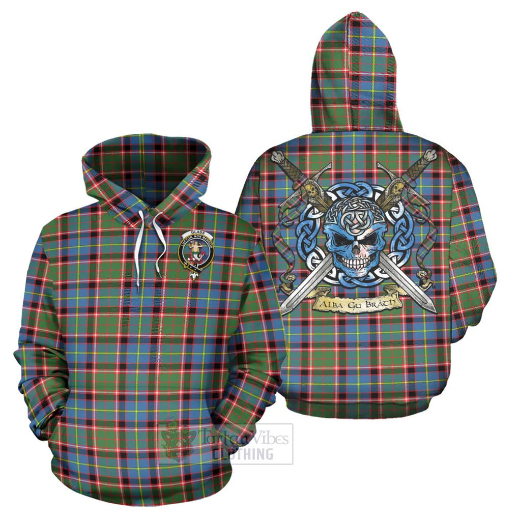 Glass Tartan Hoodie with Family Crest Celtic Skull Style Zip Hoodie - Tartan Vibes Clothing