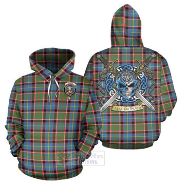 Glass Tartan Hoodie with Family Crest Celtic Skull Style Zip Hoodie - Tartan Vibes Clothing