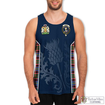 Glass Tartan Men's Tanks Top with Family Crest and Scottish Thistle Vibes Sport Style