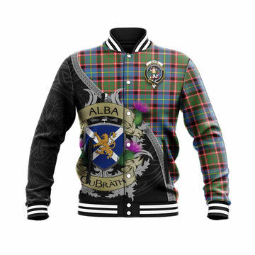 Glass Tartan Family Crest Baseball Jacket Lion Rampant Royal Thistle Shield Celtic Inspired Unisex - Tartan Vibes Clothing
