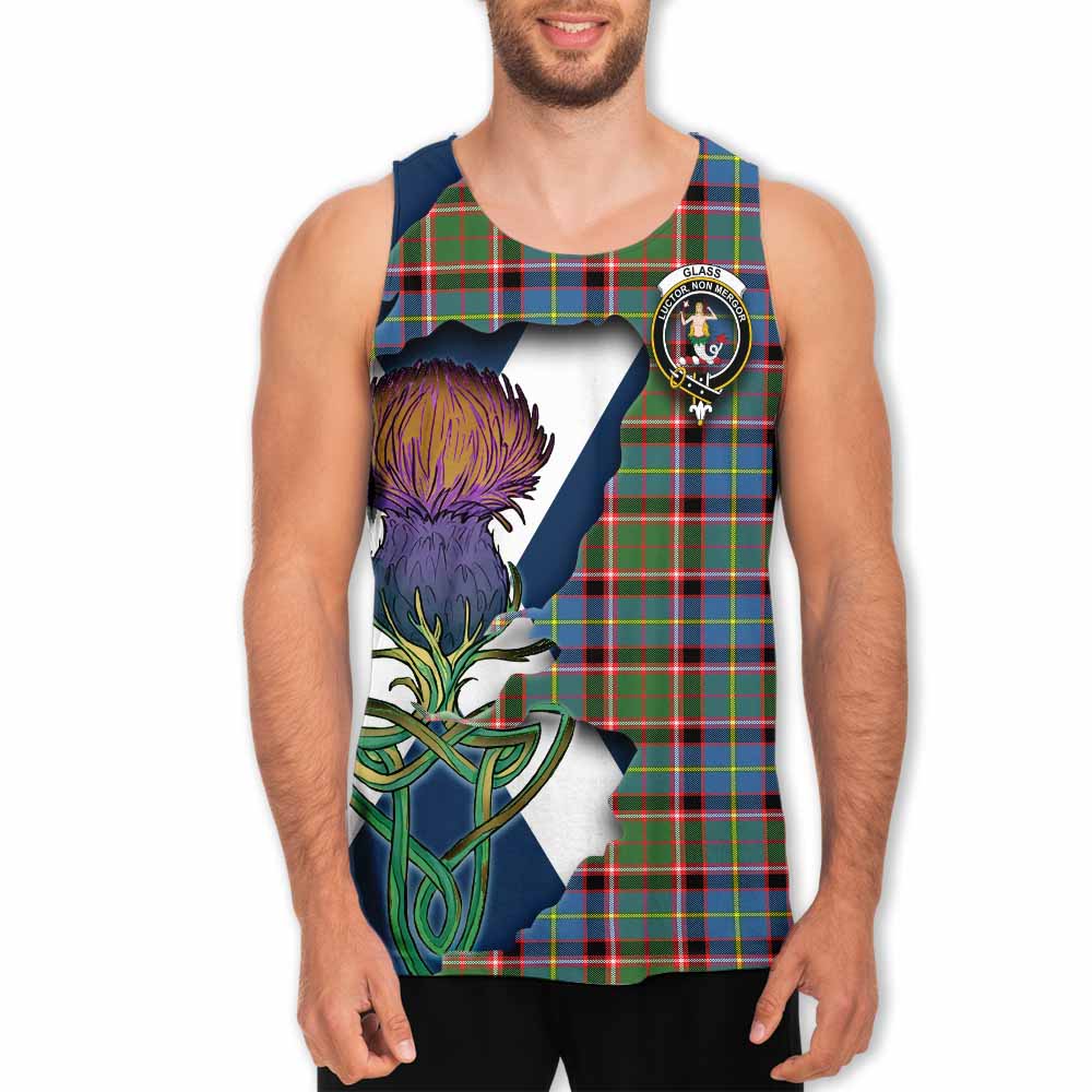 Glass Tartan Family Crest Men's Tank Top Scottish Thistle Celtic Inspired Men - Tartan Vibes Clothing