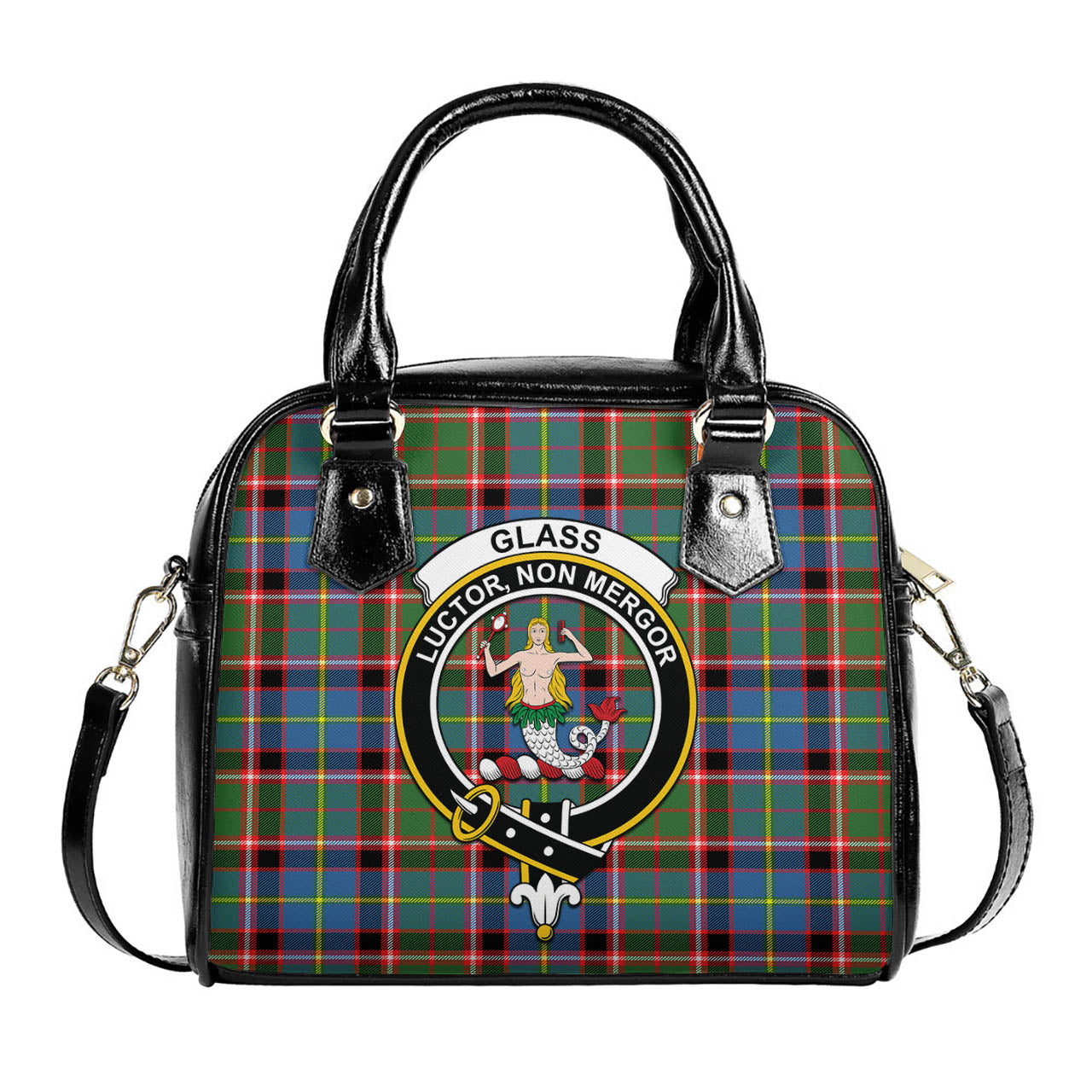 Glass Tartan Shoulder Handbags with Family Crest One Size 9*21*24 cm (3.54*8.27*9.45 inches) - Tartan Vibes Clothing