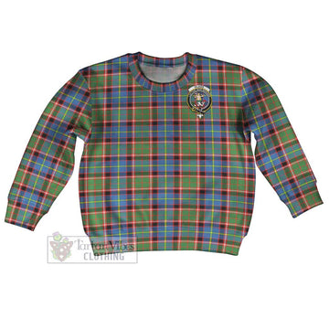 Glass Tartan Kid Ugly Sweater with Family Crest Kid - Tartan Vibes Clothing