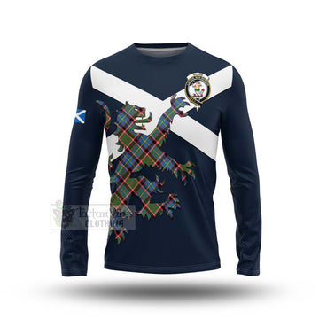 Glass Tartan Lion Rampant Long Sleeve T-Shirt Proudly Display Your Heritage with Alba Gu Brath and Clan Name Unisex - Tartan Vibes Clothing