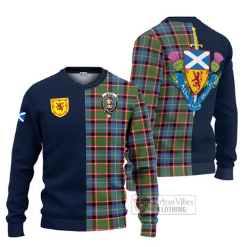 Glass Tartan Ugly Sweater Alba with Scottish Lion Royal Arm Half Style Unisex - Tartan Vibes Clothing