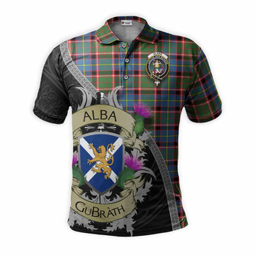 Glass Tartan Family Crest Polo Shirt Lion Rampant Royal Thistle Shield Celtic Inspired Kid - Tartan Vibes Clothing