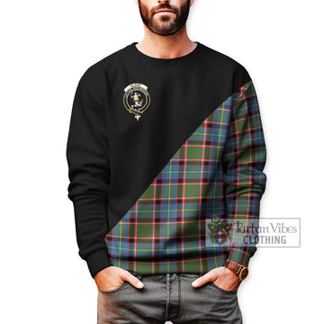 Glass Tartan Sweatshirt with Family Crest and Military Logo Style Unisex - Tartan Vibes Clothing