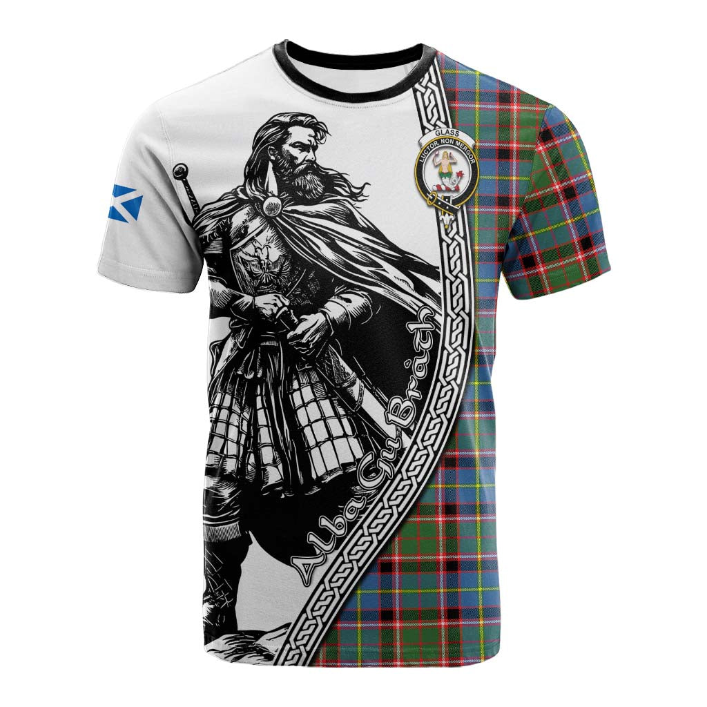 Glass Tartan Clan Crest Cotton T-shirt with Highlander Warrior Celtic Style Kid's Shirt - Tartan Vibes Clothing