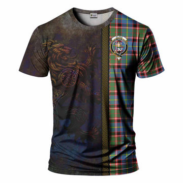 Tartan Vibes Clothing Glass Tartan Family Crest T-Shirt Alba Gu Brath Be Brave Lion Ancient Style