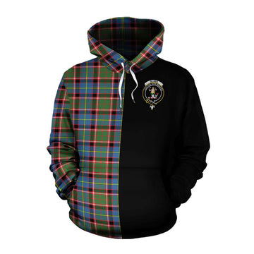 Glass Tartan Cotton Hoodie with Family Crest and Half Of Me Style Pullover Hoodie XS - Tartan Vibes Clothing