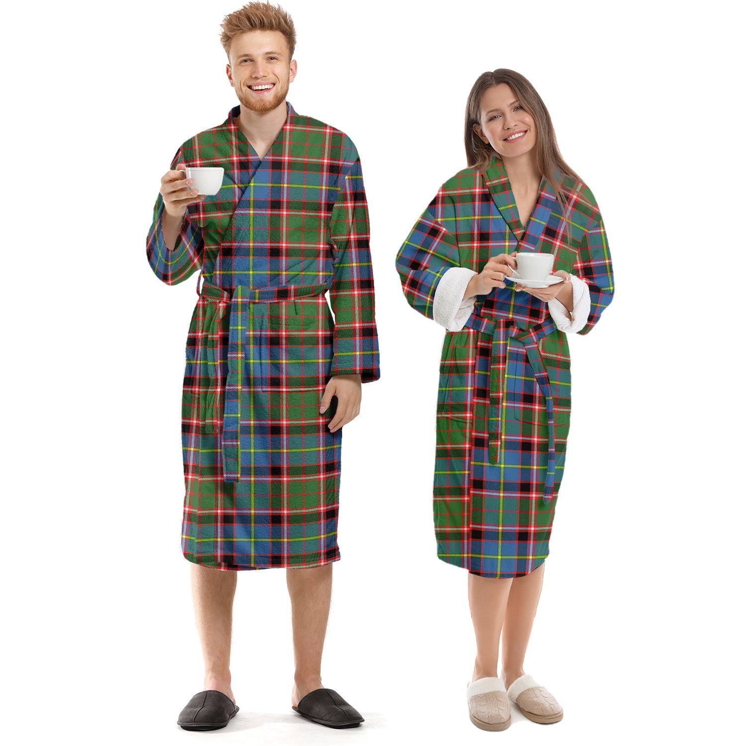 Glass Tartan Bathrobe Unisex S - Tartan Vibes Clothing