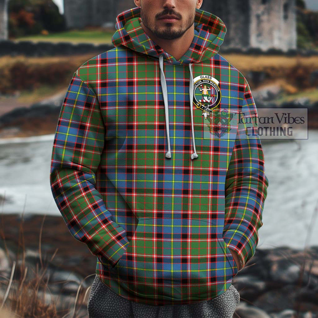 Glass Tartan Cotton Hoodie with Family Crest Zip Hoodie - Tartan Vibes Clothing
