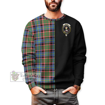 Glass Tartan Sweatshirt with Family Crest and Half Of Me Style Unisex - Tartanvibesclothing Shop