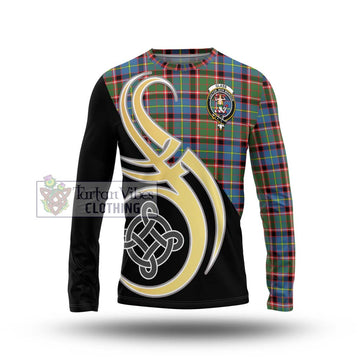 Glass Tartan Long Sleeve T-Shirt with Family Crest and Celtic Symbol Style Unisex - Tartan Vibes Clothing