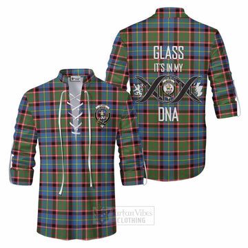 Glass Tartan Ghillie Kilt Shirt with Family Crest DNA In Me Style Men - Tartan Vibes Clothing