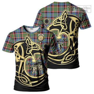 Glass Tartan T-Shirt with Family Crest Celtic Wolf Style Kid's Shirt - Tartan Vibes Clothing