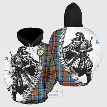Glass Tartan Clan Crest Hoodie with Highlander Warrior Celtic Style Zip Hoodie - Tartan Vibes Clothing