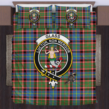 Glass Tartan Bedding Set with Family Crest US Bedding Set - Tartan Vibes Clothing