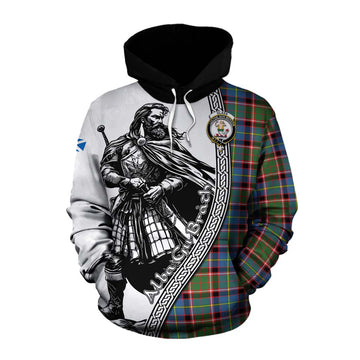 Glass Tartan Clan Crest Cotton Hoodie with Highlander Warrior Celtic Style Pullover Hoodie XS - Tartan Vibes Clothing