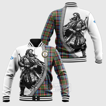 Glass Tartan Clan Crest Baseball Jacket with Highlander Warrior Celtic Style Unisex - Tartan Vibes Clothing