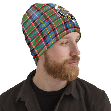 Glass Tartan Beanies Hat with Family Crest Adult 10.8 × 11 inches - Tartan Vibes Clothing