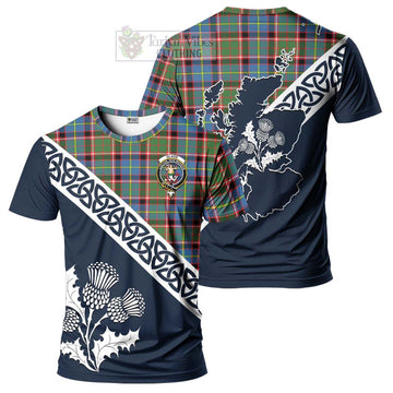 Glass Tartan T-Shirt Featuring Thistle and Scotland Map Kid's Shirt - Tartanvibesclothing Store