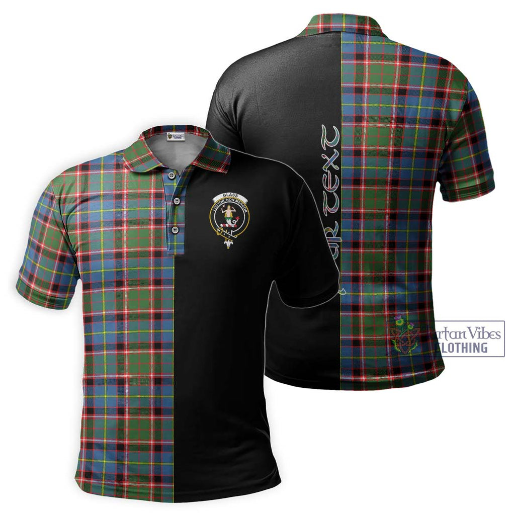 Glass Tartan Polo Shirt with Family Crest and Half Of Me Style Kid - Tartanvibesclothing Shop
