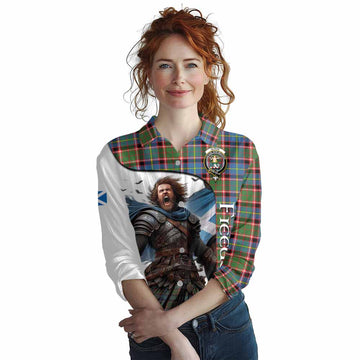 Glass Crest Tartan Women's Casual Shirt Inspired by the Freedom of Scottish Warrior Female - Tartan Vibes Clothing