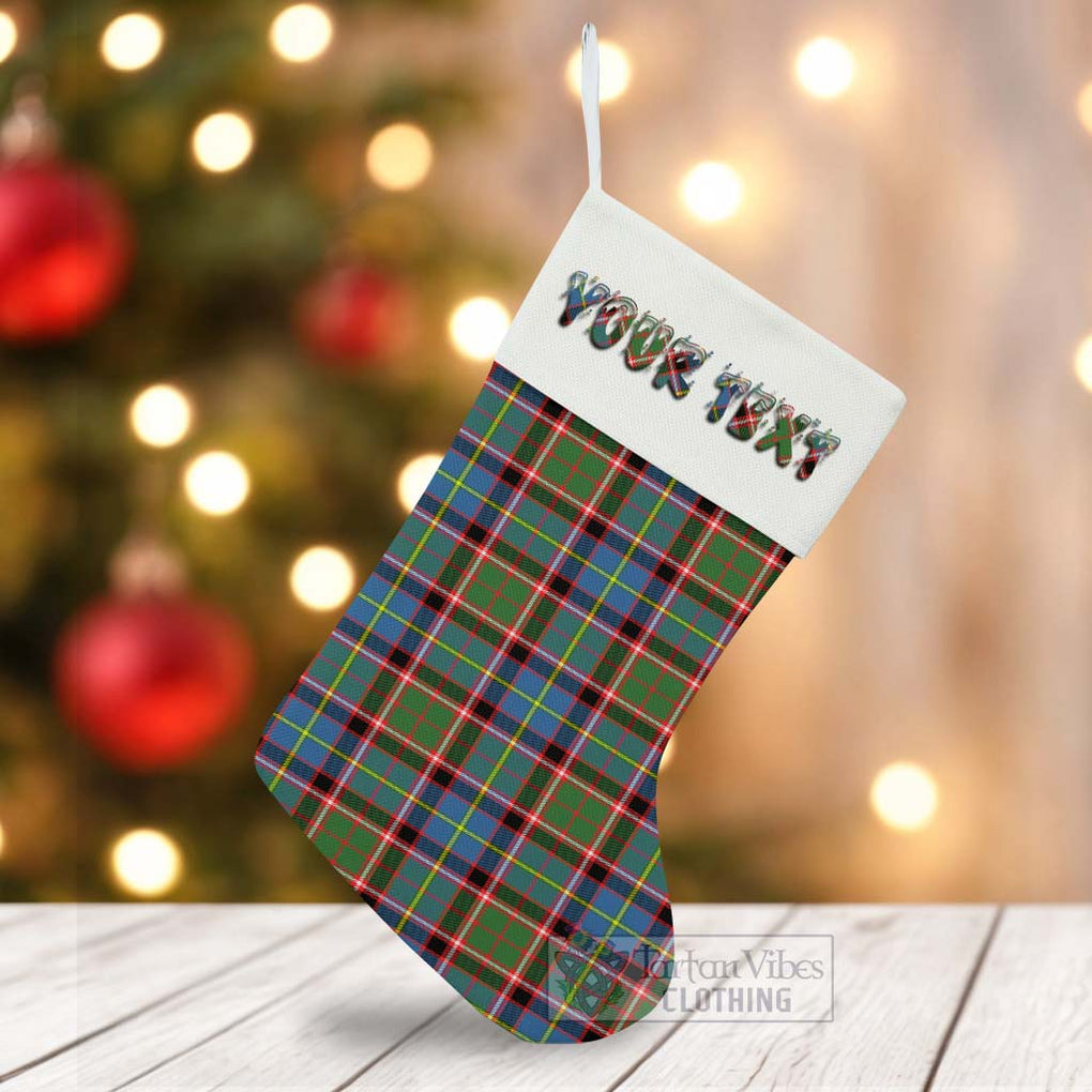 Tartan Vibes Clothing Glass Tartan Christmas Stocking with Personalized Text