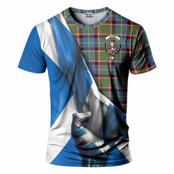 Tartan Vibes Clothing Glass Tartan T-Shirt with Family Crest Scotland Patriotic Style