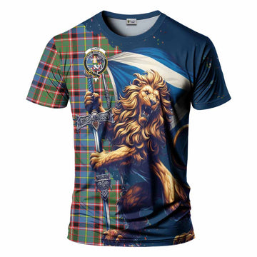 Glass Tartan Family Crest T-Shirt with Scottish Majestic Lion Kid's Shirt - Tartan Vibes Clothing