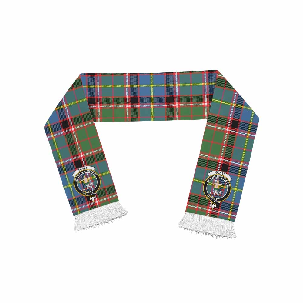 Glass Tartan Ruffneck Scarf with Family Crest One Size 67.7*6.7 inches - Tartan Vibes Clothing