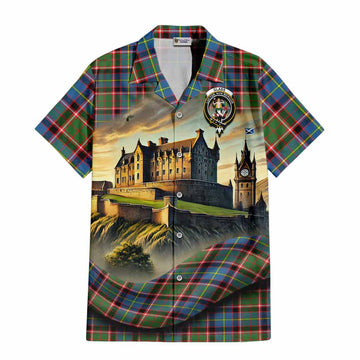 Glass Tartan Family Crest Hawaiian Shirt with Scottish Ancient Castle Style Kid - Tartan Vibes Clothing