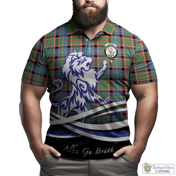 Glass Tartan Polo Shirt with Alba Gu Brath Regal Lion Emblem