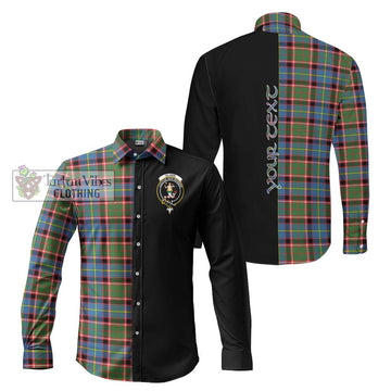 Glass Tartan Long Sleeve Button Shirt with Family Crest and Half Of Me Style Men's Shirt S - Tartanvibesclothing Shop
