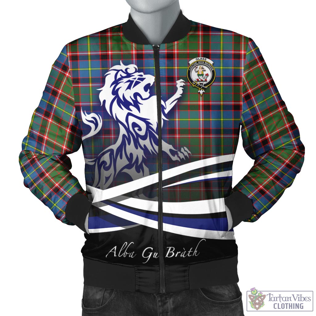 Glass Tartan Bomber Jacket with Alba Gu Brath Regal Lion Emblem Unisex - Tartan Vibes Clothing