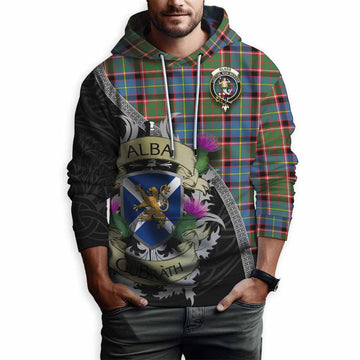 Glass Tartan Family Crest Hoodie Lion Rampant Royal Thistle Shield Celtic Inspired Pullover Hoodie - Tartan Vibes Clothing