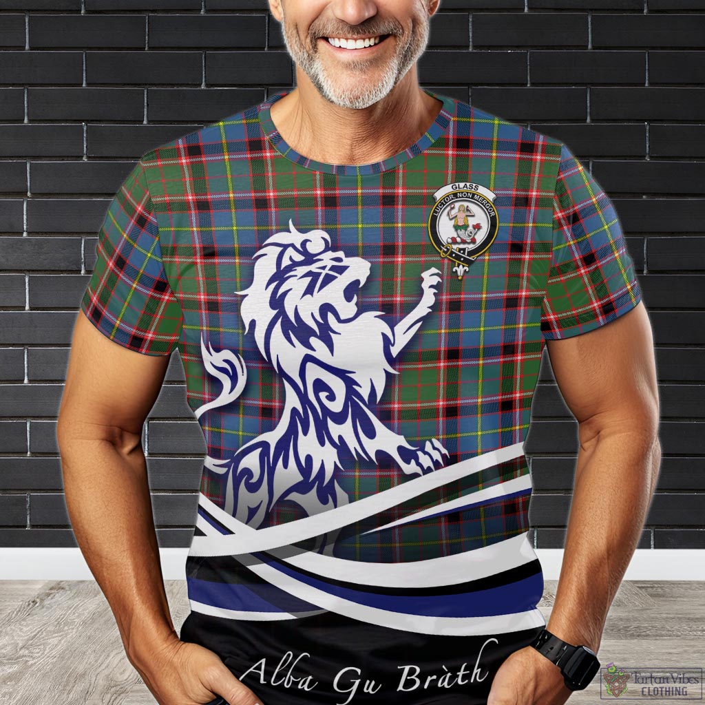 Glass Tartan T-Shirt with Alba Gu Brath Regal Lion Emblem Kid's Shirt - Tartan Vibes Clothing
