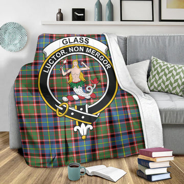 Glass Tartan Blanket with Family Crest X-Large 59 x 79 inches 150 x 200 cm - Tartan Vibes Clothing