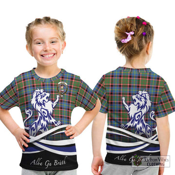 Glass Tartan Kid T-Shirt with Alba Gu Brath Regal Lion Emblem - Tartan Vibes Clothing