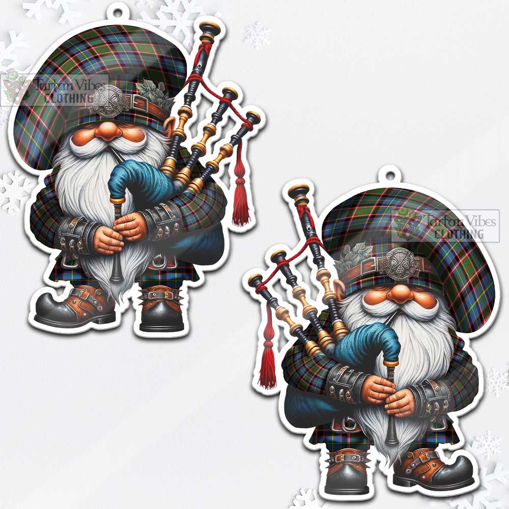 Glass Tartan Bagpiper Gnome Christmas Ornament - Tartan Vibes Clothing