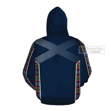 Glass Tartan Cotton Hoodie with Family Crest and Lion Rampant Vibes Sport Style Pullover Hoodie - Tartan Vibes Clothing