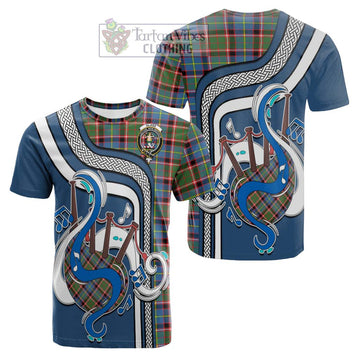Glass Tartan Cotton T-shirt with Epic Bagpipe Style