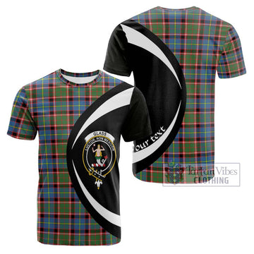 Glass Tartan Cotton T-shirt with Family Crest Circle Style